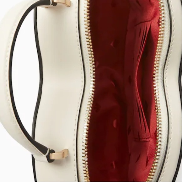 NWT Kate spade Love Shack Guitar Strap Heart Crossbody Purse parchment black - Picture 3 of 7